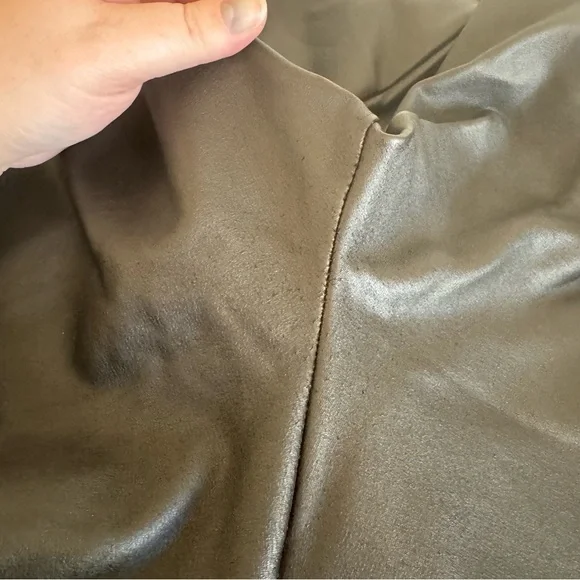 Torrid | Studio Slim Fix Black Faux Leather & Premium Ponte Pull-On Pixie Pant - Picture 6 of 7